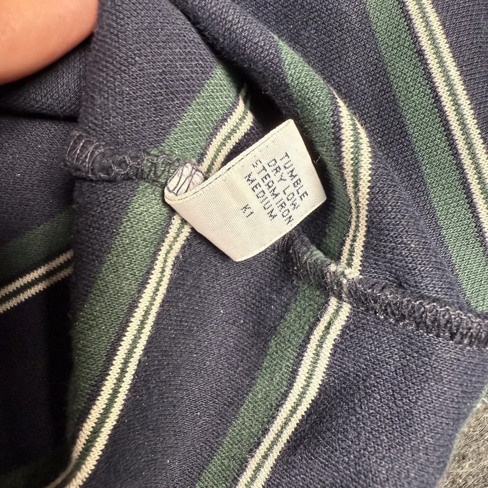 Polo Ralph Lauren Shirt Mens Size‎ L Blue and Green Striped Short Sleeve Polo
